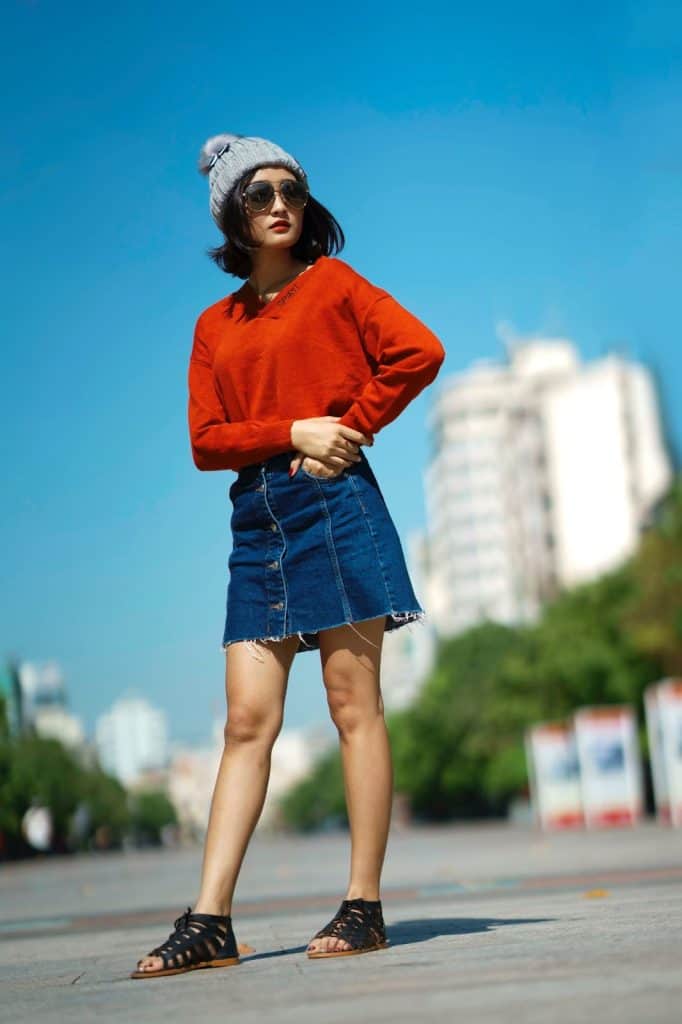 How To Wear A Denim Skirt With Tights 3 Pull The Focus Toward Your Top
