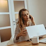 Woman complaining on package delivery